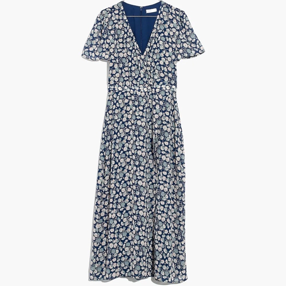 Madewell Wrap-Front Midi Dress in French Floral Size 0